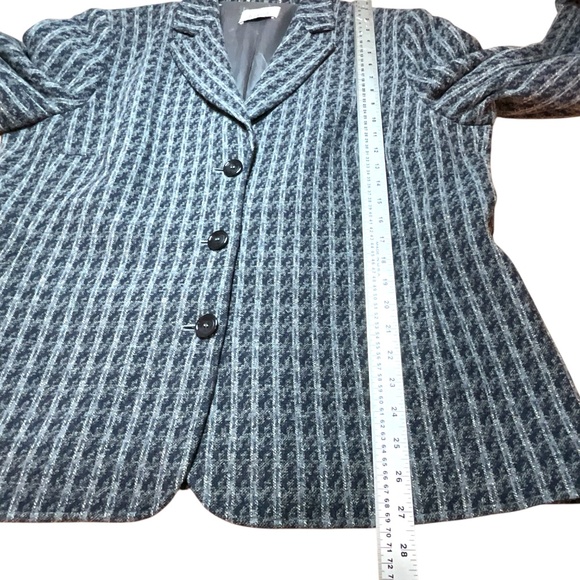 DELMOD Vintage Wool Blend Fully Lined Houndstooth 3 Button Blazer Turn Up Cuffs - Picture 6 of 11